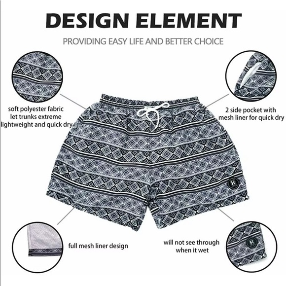 QuickDry Boardshorts Shark Swim Trunks - Picture 3 of 10